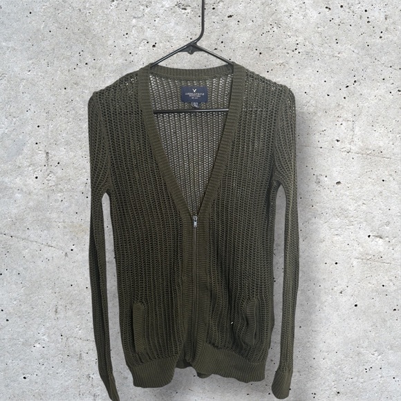 American Eagle Outfitters Zip Up See Through Sweater Cardigan XS - Picture 2 of 5